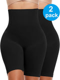 Vaslanda 2 Packs Tummy Control Shapewear Shorts Faja Body Shaper for Women High-Waisted Thigh Slimming